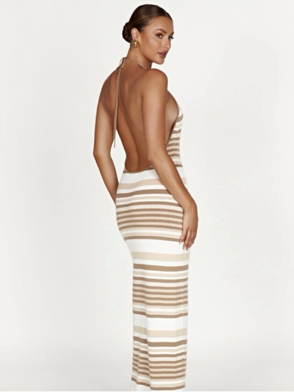 Meshki Brienne Stripe Maxi Dress - Cream - Picture 2 of 9